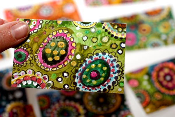 Handmade business cards by Peony and Parakeet