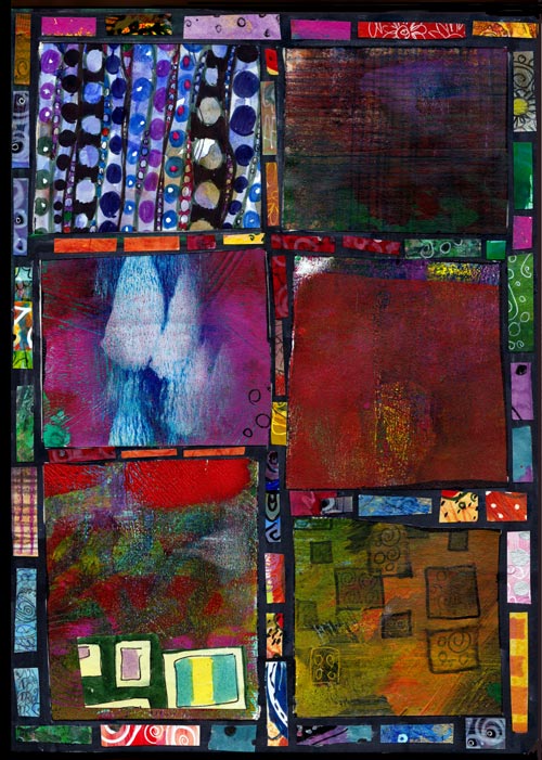 Learned from Quilting, a collage by Peony and Parakeet