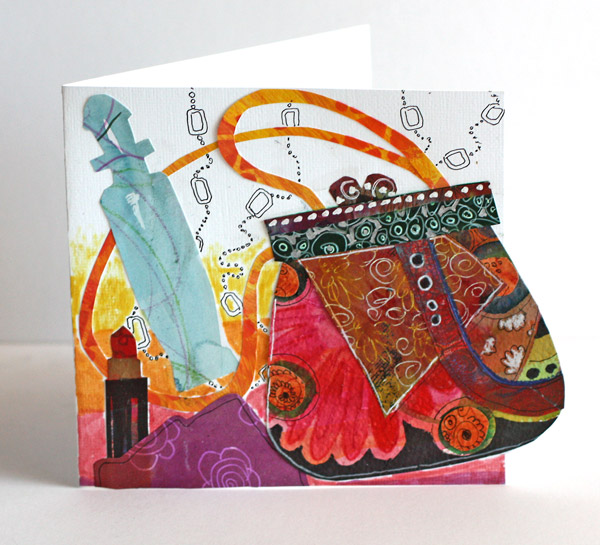 Hand Bag Card by Peony and Parakeet