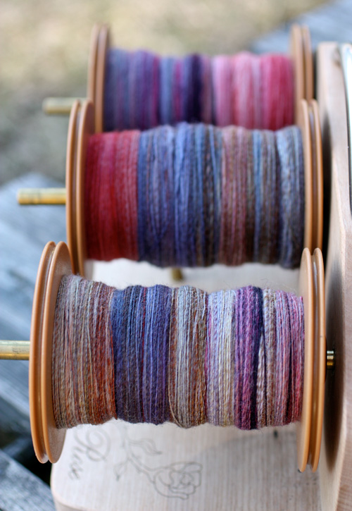 Handspun Yarn on Bobbins by Peony and Parakeet