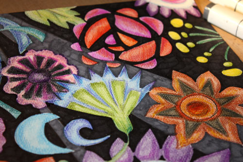 Mimicking embroidery with colored pencils, by Peony and Parakeet