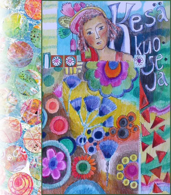 Art journaling about summer fabrics by Peony and Parakeet