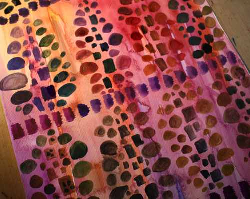 Arboretum Patterned Paper in progress. See the instructions on how to create the design.