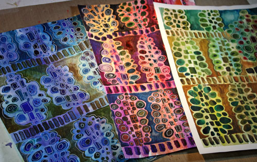 Arboretum patterned papers. See the instructions on how to create the design.