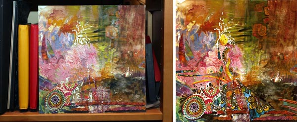 Finishing a collage painting by Peony and Parakeet. Read about how to trust yourself when creating art.