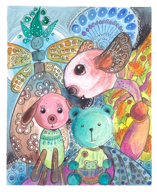 Soulmates, an illustration by Peony and Parakeet. Read more about using pastel colors and see how this artwork was made!