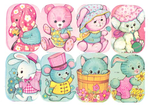 Cute vintage scrap pictures. Read more about using pastel colors in art!