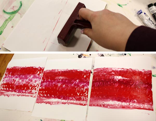 Printing Christmas Cards with a Gelli Plate, by Peony and Parakeet