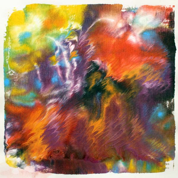 Monotype printing with acrylic paints, by Peony and Parakeet