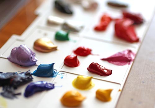 Acrylic paint palette