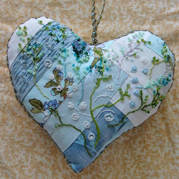 Embroidered Heart by Peony and Parakeet