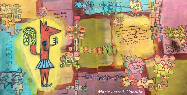 Marie Jerred, Canada. A student artwork for the art journaling class Modern Mid-Century.