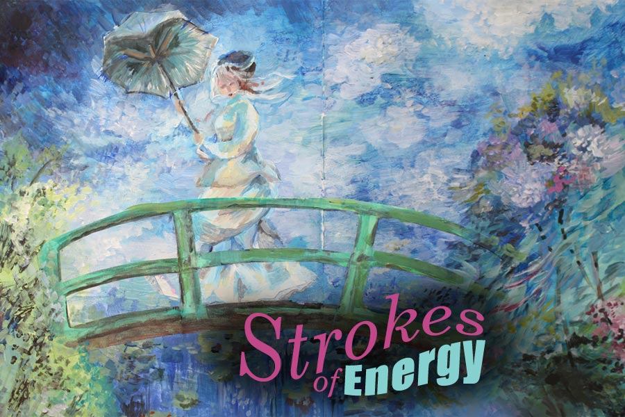 Strokes of Energe - an art journaling mini-course for you who wants to paint like Monet. By Peony and Parakeet.