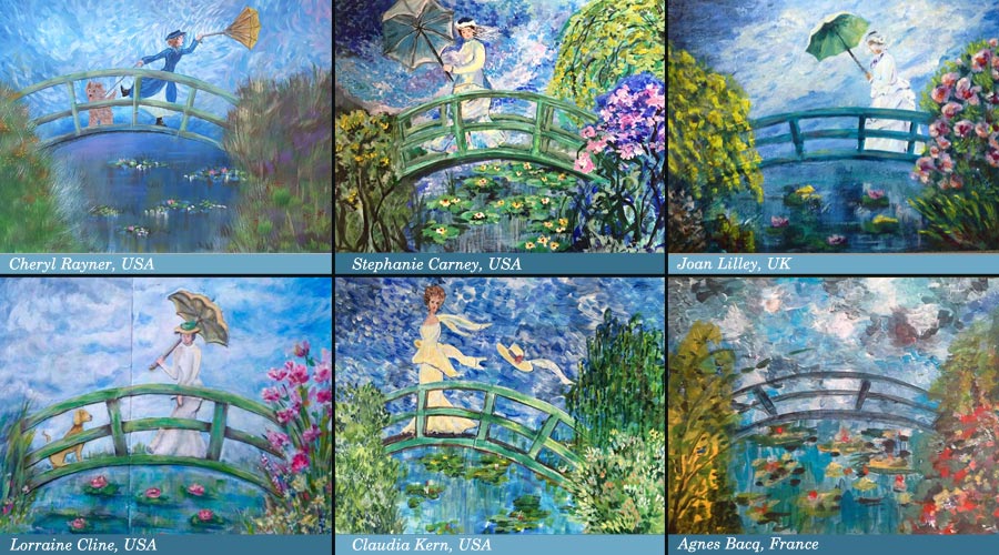 Student Artwork from Claude Monet inspired mini-course Strokes of Energe. The mini-course is created by Peony and Parakeet.