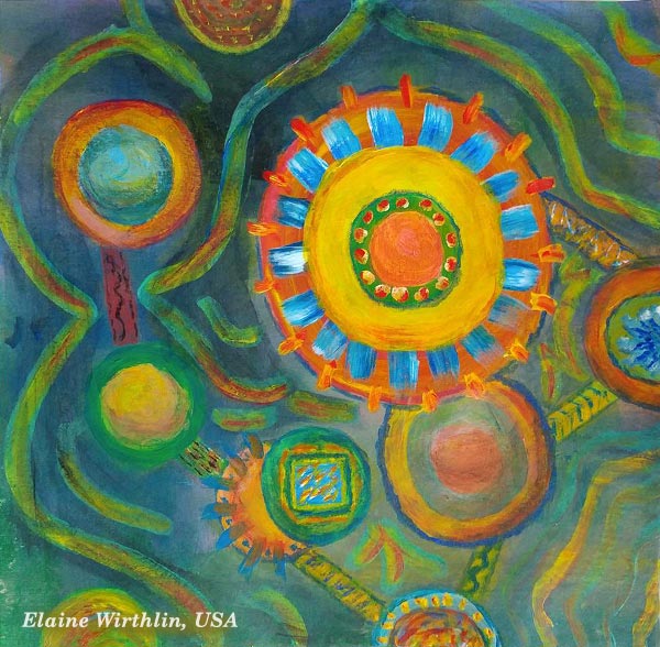 Student artwork from the class Planet Color. Elaine Wirthlin, USA.