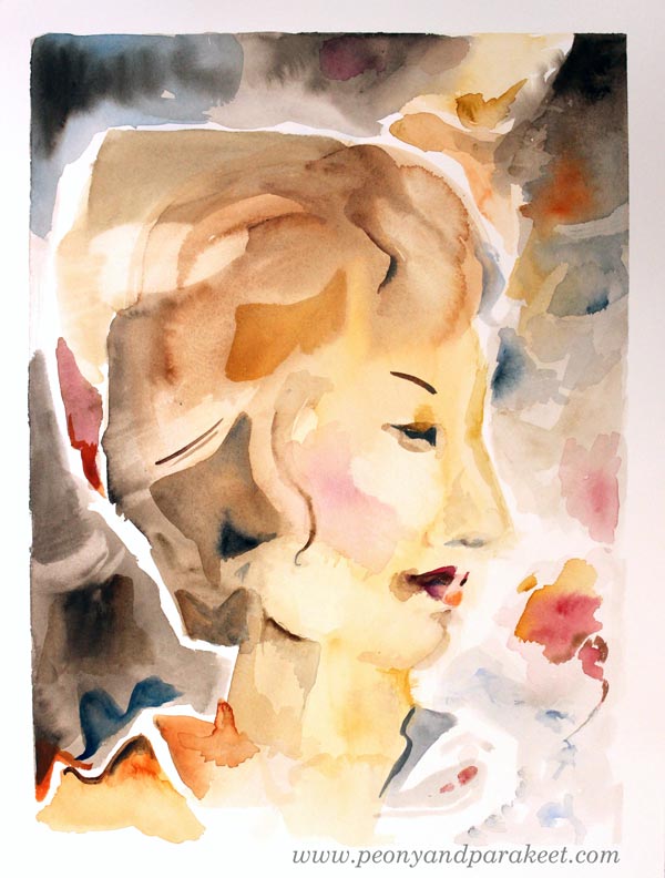 The Modern Woman, a watercolor painting by Peony and Parakeet.