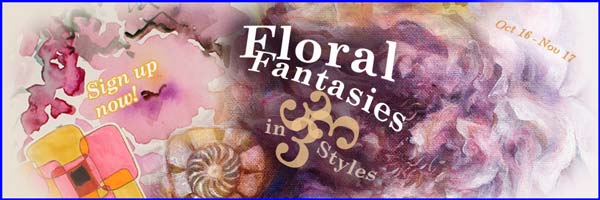 Floral Fantasies in Three Styles, a flower painting online workshop by Peony and Parakeet