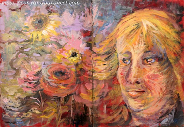 A self-portrait in Vincent van Gogh's style. By Paivi Eerola by Peony and Parakeet.