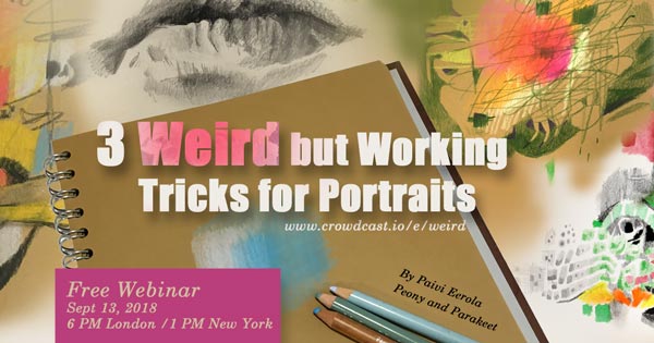 3 Weird but Working Tricks for Portraits, sign up for a free webinar! Weird portraits that you will want to try! By Paivi Eerola from Peony and Parakeet.