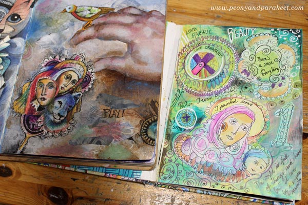 Old and new art journals by Paivi Eerola of Peony and Parakeet.