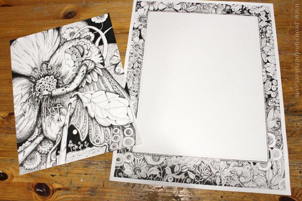 An illustration and a hand-drawn frame for it. By Paivi Eerola of Peony and Parakeet.