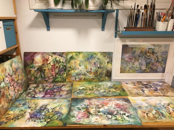 Paivi Eerola's watercolor studio.