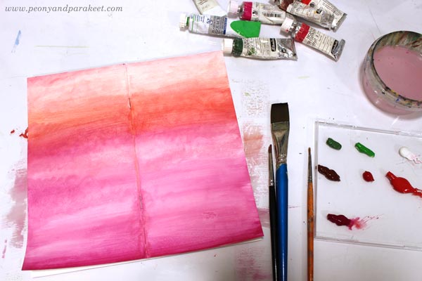 Using gouache paints on an art journal. By Paivi Eerola of Peony and Parakeet.