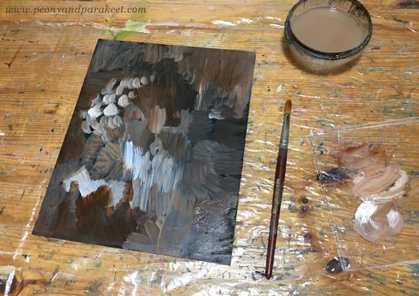 Starting a painting. Abstract shapes, shadows and light. By Paivi Eerola of Peony and Parakeet.