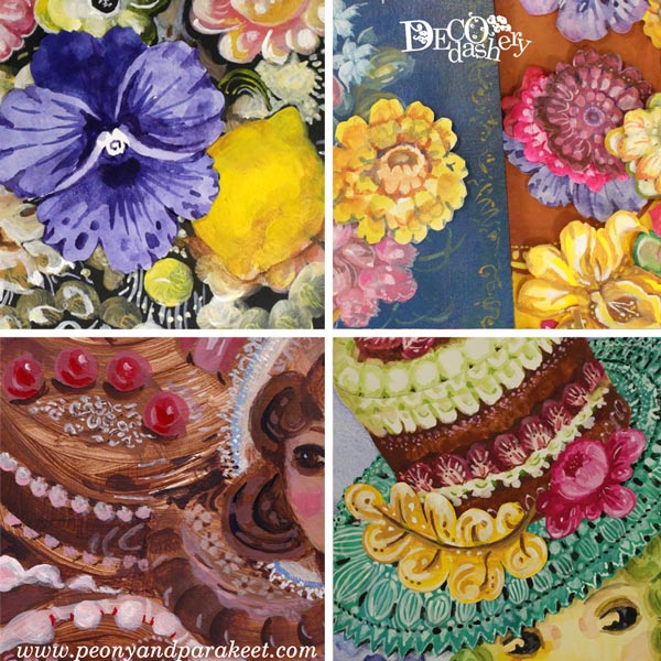 Decodashery, sneak peeks, an online art class by Paivi Eerola of Peony and Parakeet.,