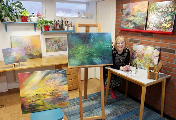 Artist Paivi Eerola in her studio