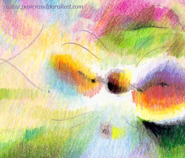 Intuitive coloring - a detail. By Paivi Eerola of Peony and Parakeet.