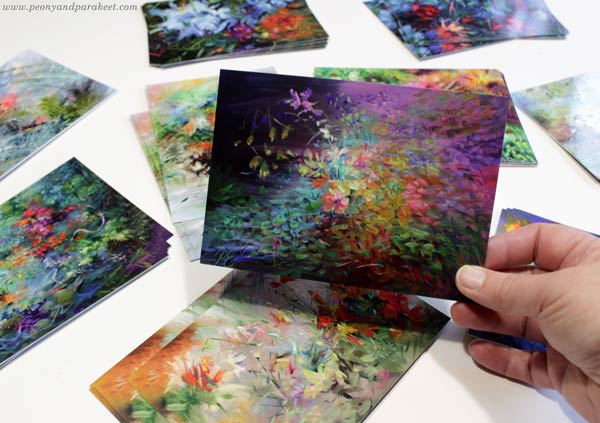 Postcards for sales events, selling and marketing art