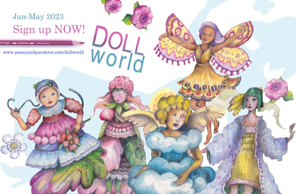 Doll World - an online art class  for drawing and coloring dressed-up human figures.