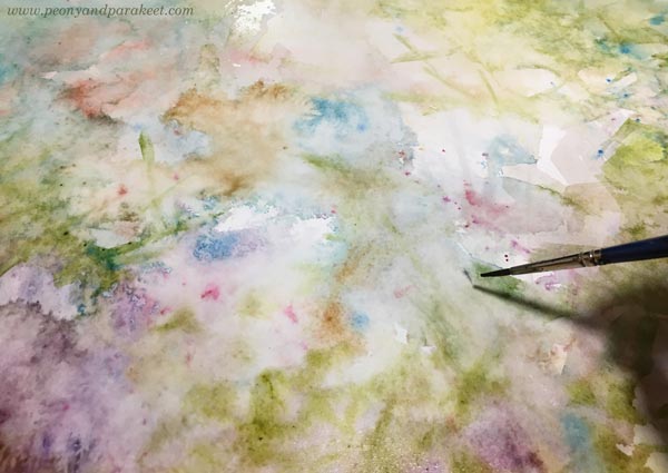 Pleasures of watercolor painting - starting with a mess.