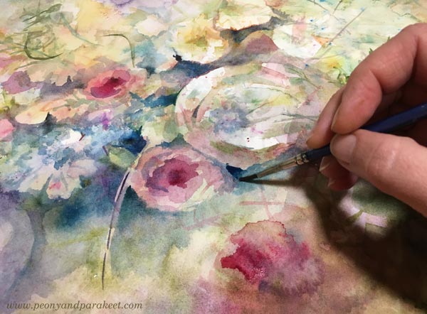 Pleasures of watercolor painting - proceeding layer by layer.