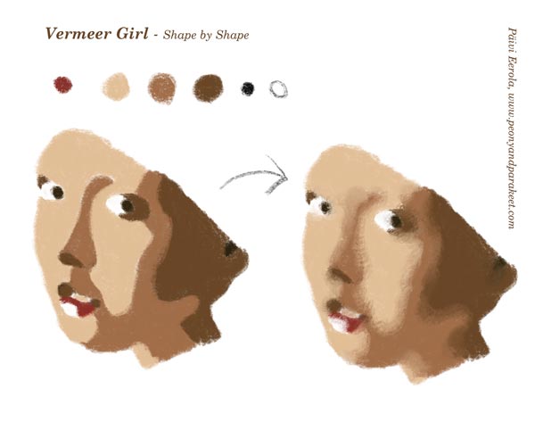 A simple way to draw a Vermeer girl with only few colors. Formula developed by Paivi Eerola of Peony and Parakeet. See more in this step by step tutorial!