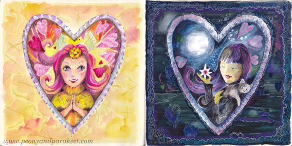 Hearts and Stories - Lesson 3. Online art journaling course taught by Paivi Eerola. Bring out your inner poetry girl!