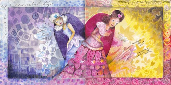 Hearts and Stories - Lesson 4. Online art journaling course by Peony and Parakeet.